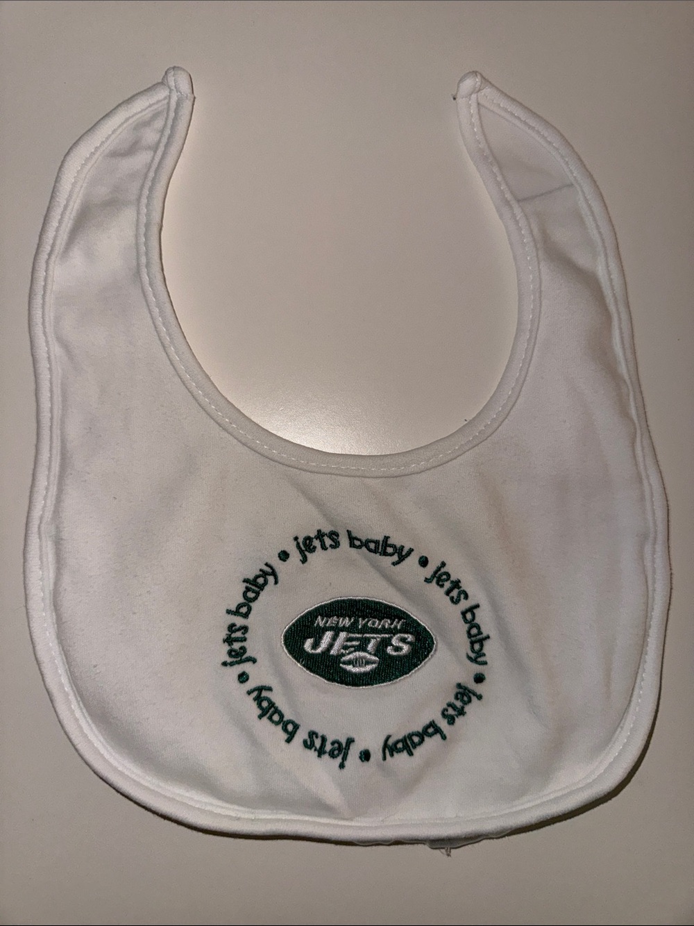 New York Jets Baby Fanatics Bib in White and Green